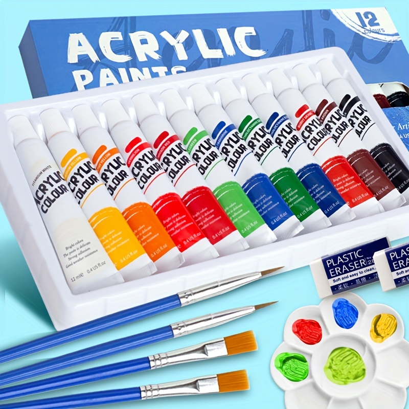 Set de pintura acrilica con caballete de madera 24 colores kit de arte 34  piezas