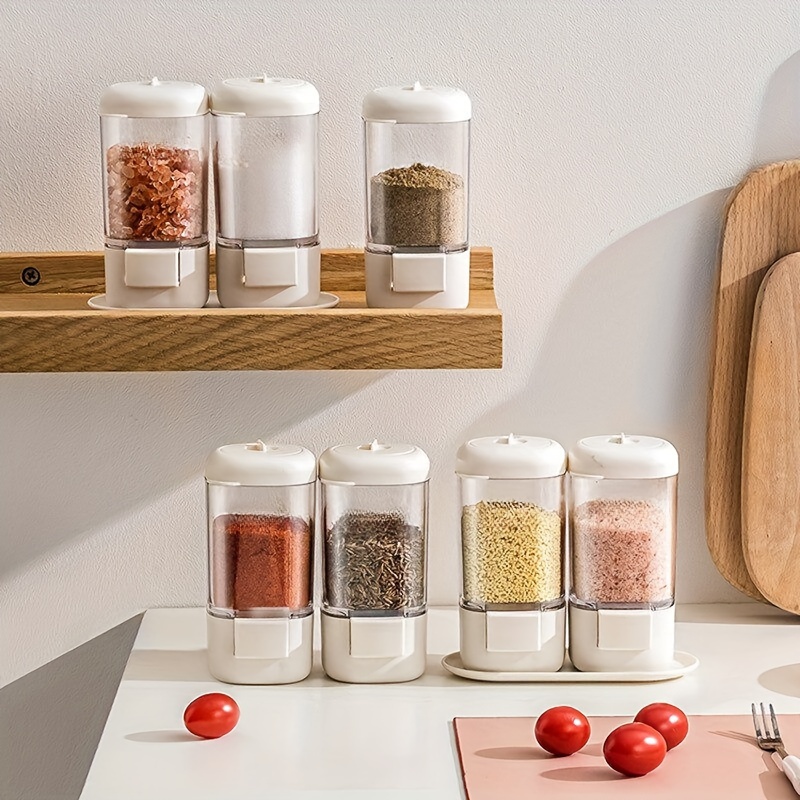 Measurable Control Salt Shaker Kitchen Push-Type Quantitative Salt