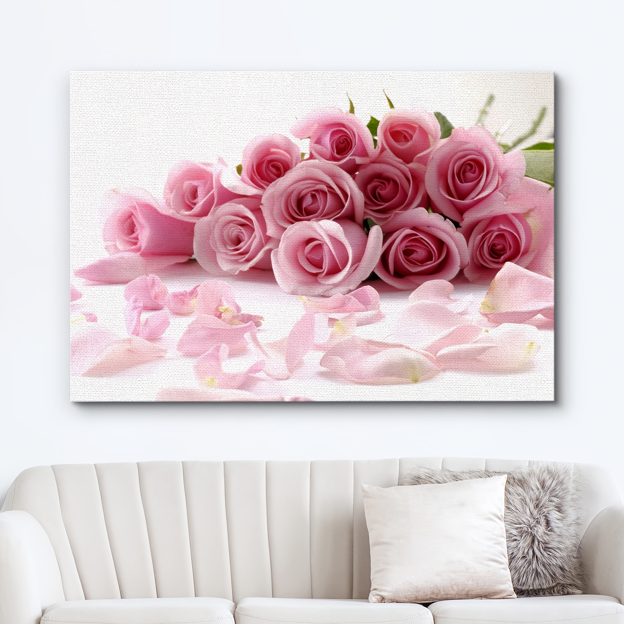 Pink Flower Poster, Roses Photography, Pink Roses Print, Pink Flower Wall  Art, Bunch Roses Photo, Colorful Flower Print, Pink Home Wall Art 