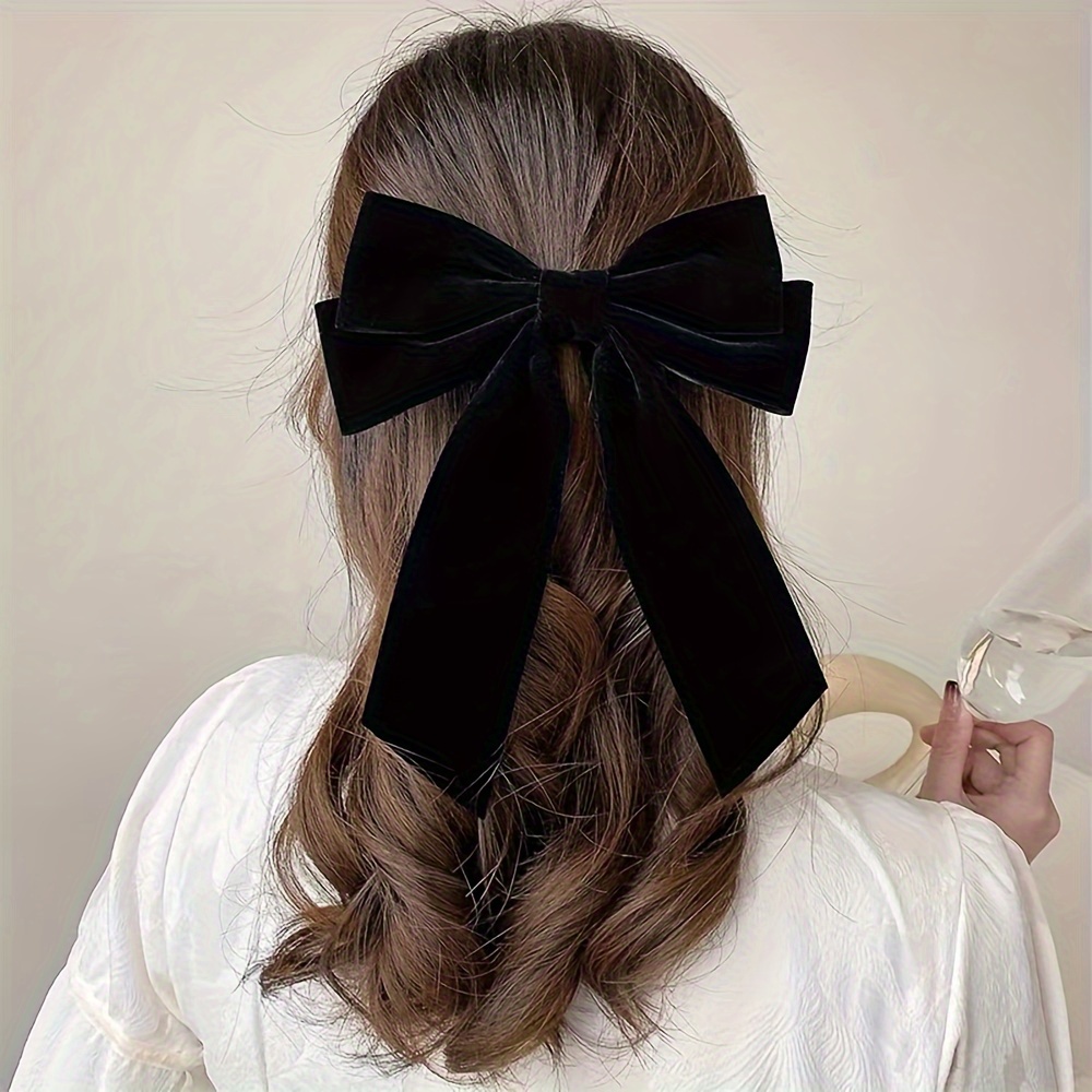 Bow Hair Clip Long Streamer Spring Clip Elegant And Sweet Hair Accessories  For Women