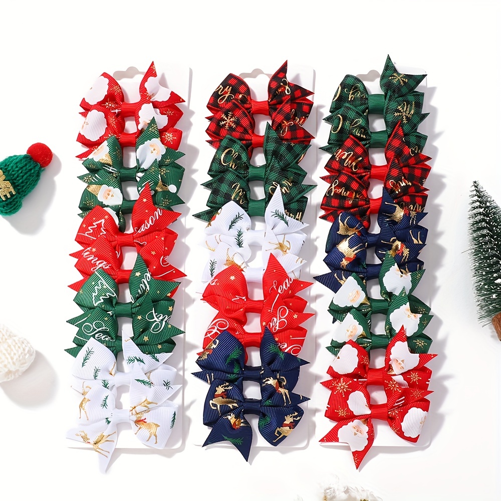 12PCS Christmas Hair Rings Clips Ornaments Xmas Gifts Red Accessories -  China Christmas Hair Accessory and Christmas Clips price