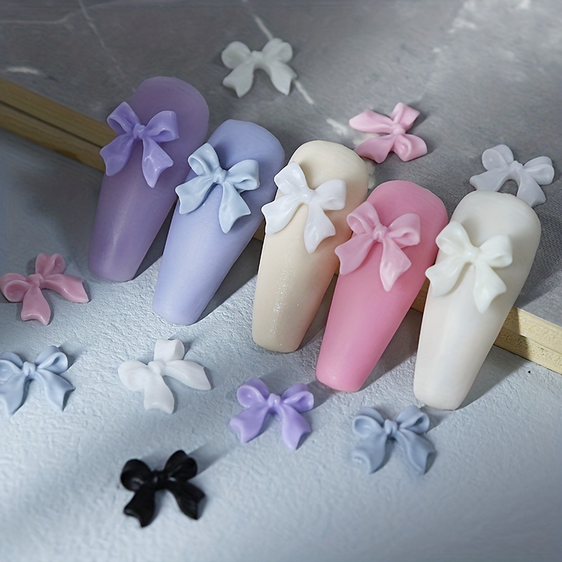120pcs Nail Resin Flower Charms 3D Flat Design Acrylic Nail Art Stud DIY  Salon