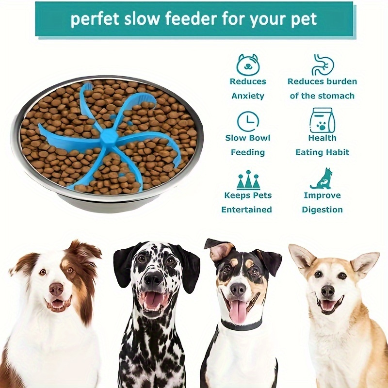 Slow Feeder Dog Bowls Insert, Cuttable Dog Slow Feeder with Suctions, Slow  Eating Feeder Insert for Large Small Breed, Medium Size Dogs, Anti-gulping