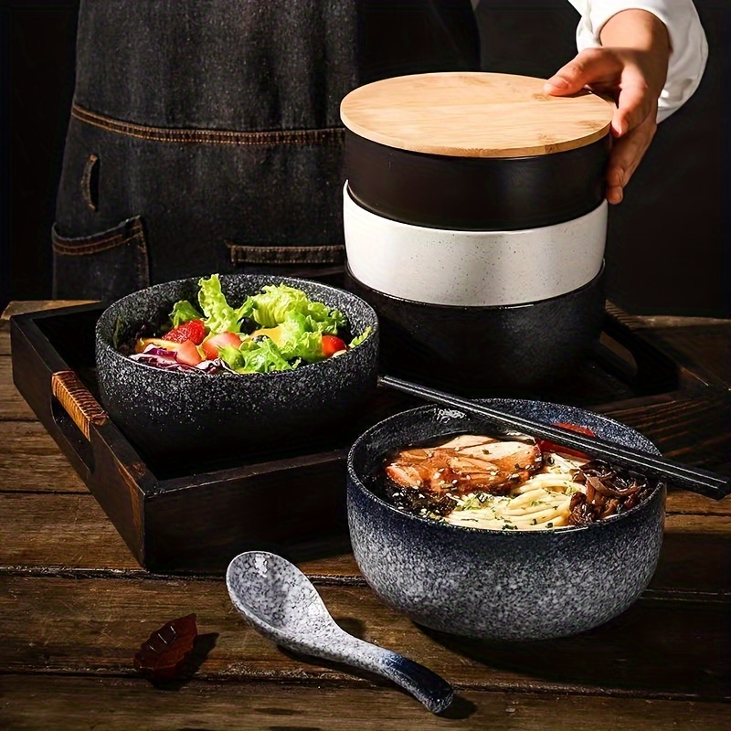 Vajilla japonesa de cerámica blanca y azul, plato para servir platos de  arroz, Ramekin, salsa, cuenco apto para microondas, ensaladera, cuenco para  Pasta - AliExpress