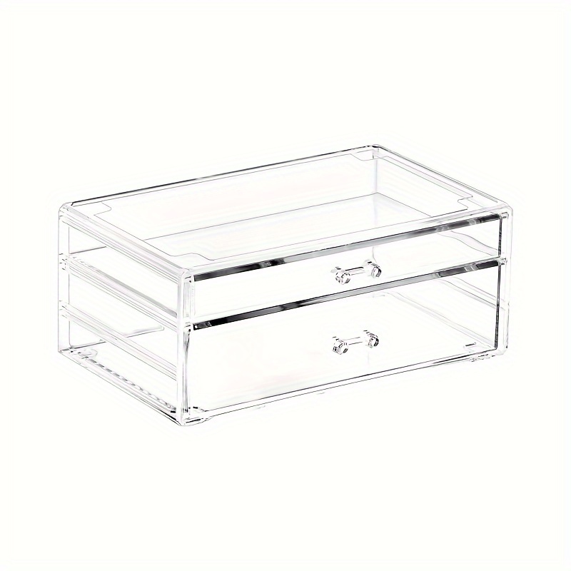 Clear Stackable Acrylic Storage Containers With 2 Drawers Under Sink  Storage Bins Case Box For Jewelry Hair Accessories Nail Polish Lipstick  Make up