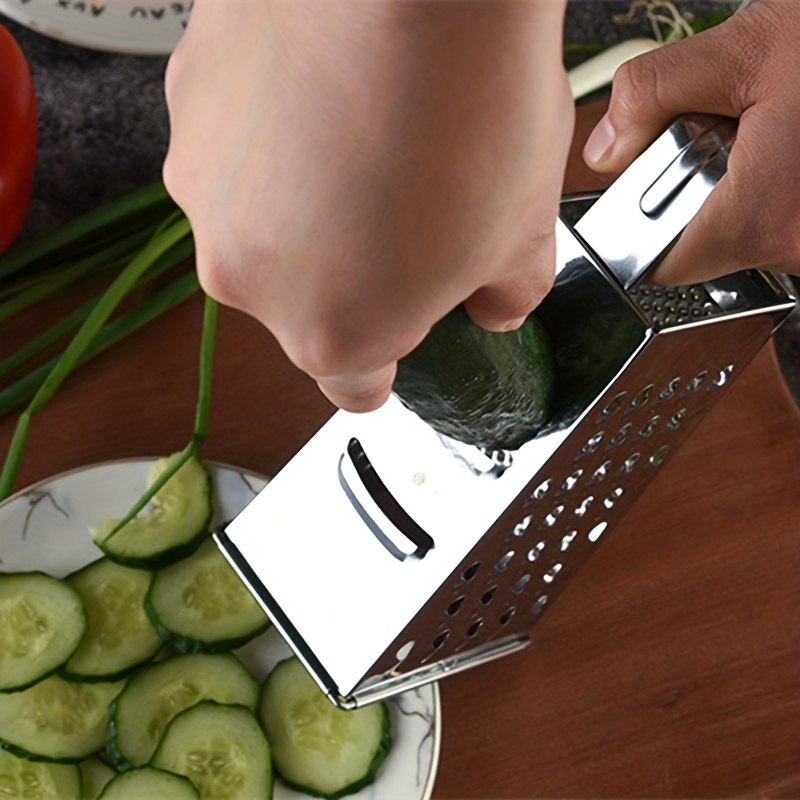 Box Grater, Stainless Steel Boxed Grater, Box Grater with 4 Sides,Kitchen  Tool for Parmesan Cheese, Vegetables, Ginger, Garlic, Lemon,  Multifunctional Grater with Container 