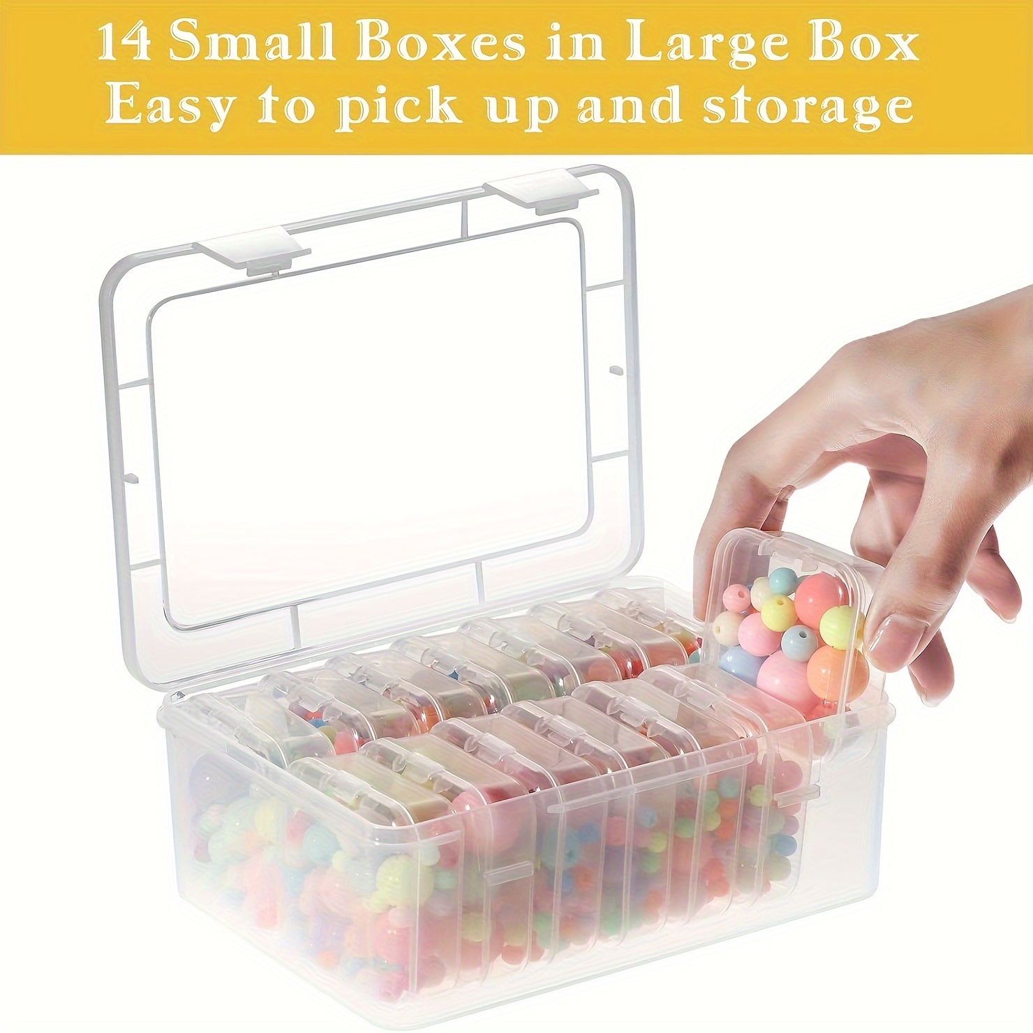 8pcs Small Plastic Storage Containers With Hinged Lids, Rectangle Clear  Plastic Storage Boxes For Beads, Jewelry, Game Pieces And Crafts Items