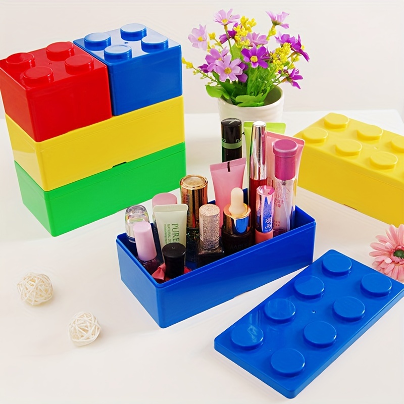 Caja de almacenamiento de bloques de construcción para niños, contenedor  ajustable Compatible con Lego, plástico con asa, rejilla, organizador de  juguetes, 2 capas - AliExpress