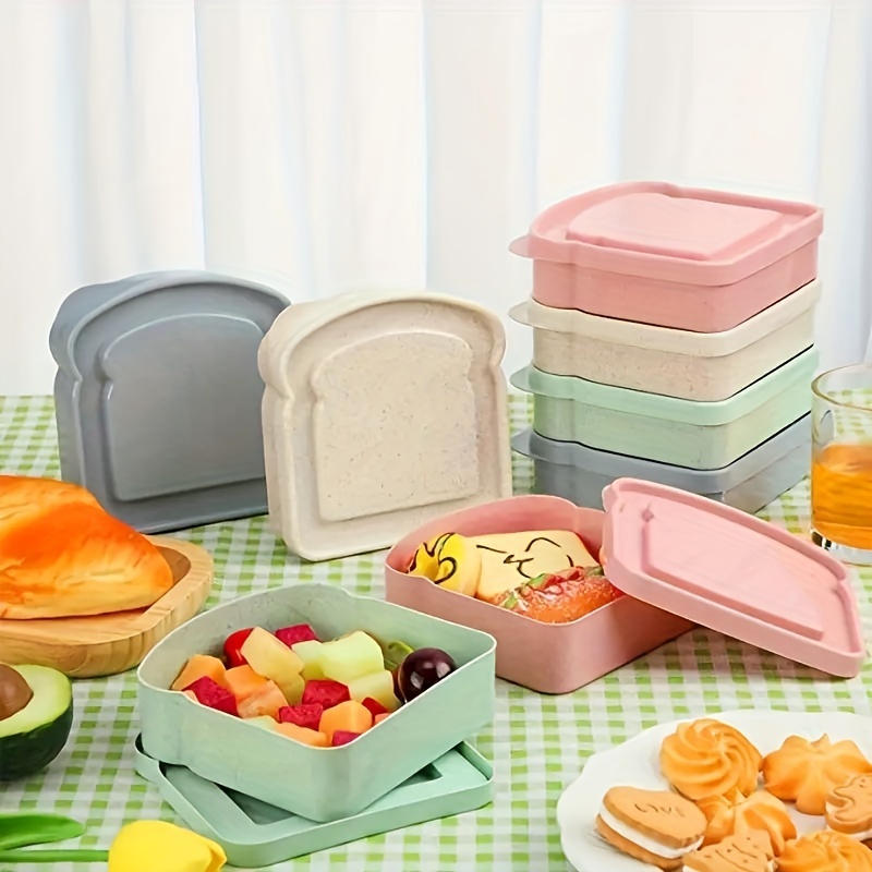 2 Sandwich Holder Container Keeper Lunch Box Snack Food Storage Hinged  Reusable