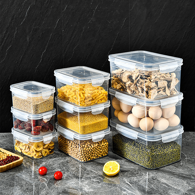 4-Compartment Food Containers For Meats & Vegetable With Lids Reusable  Clear Snack Storage Box Kichen Tools Fresh-keeping Box - AliExpress
