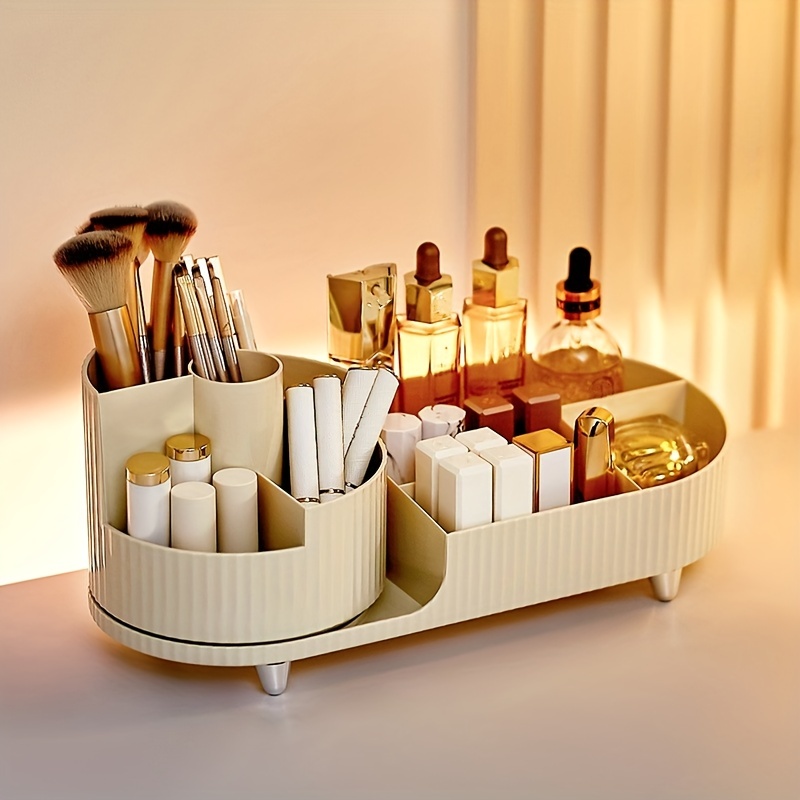 Dustproof Bow Makeup Organizer With Handles Desktop - Temu