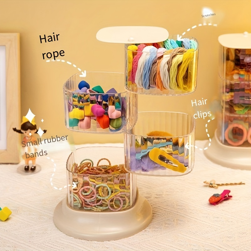 1pc Jewelry Storage Box Children Hair Accessories Organizer Two-Layer  Princess Headwear Bracelet Box With Lock