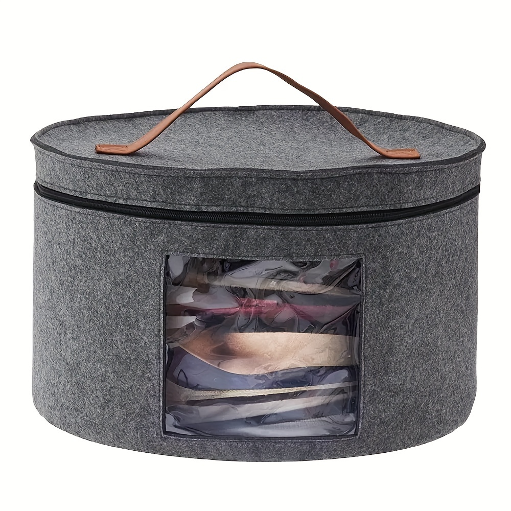 Munskine Hat Boxes for Women Storage & Men Foldable Hat Storage Boxes - Large Capacity Storage Box with Lids Round Box with Dustproof Lid Toy