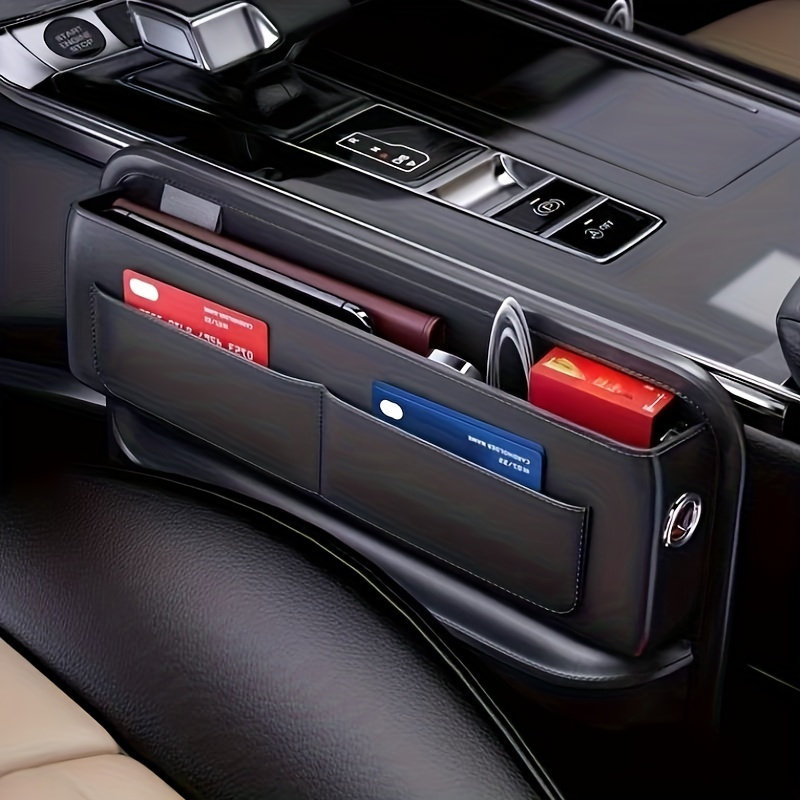 Kaufe Leather Car Seat Crevice Storage Box For MG HS EHS 2018- 2022 2023  2024 Phone Card Key Holder Universal Organizer