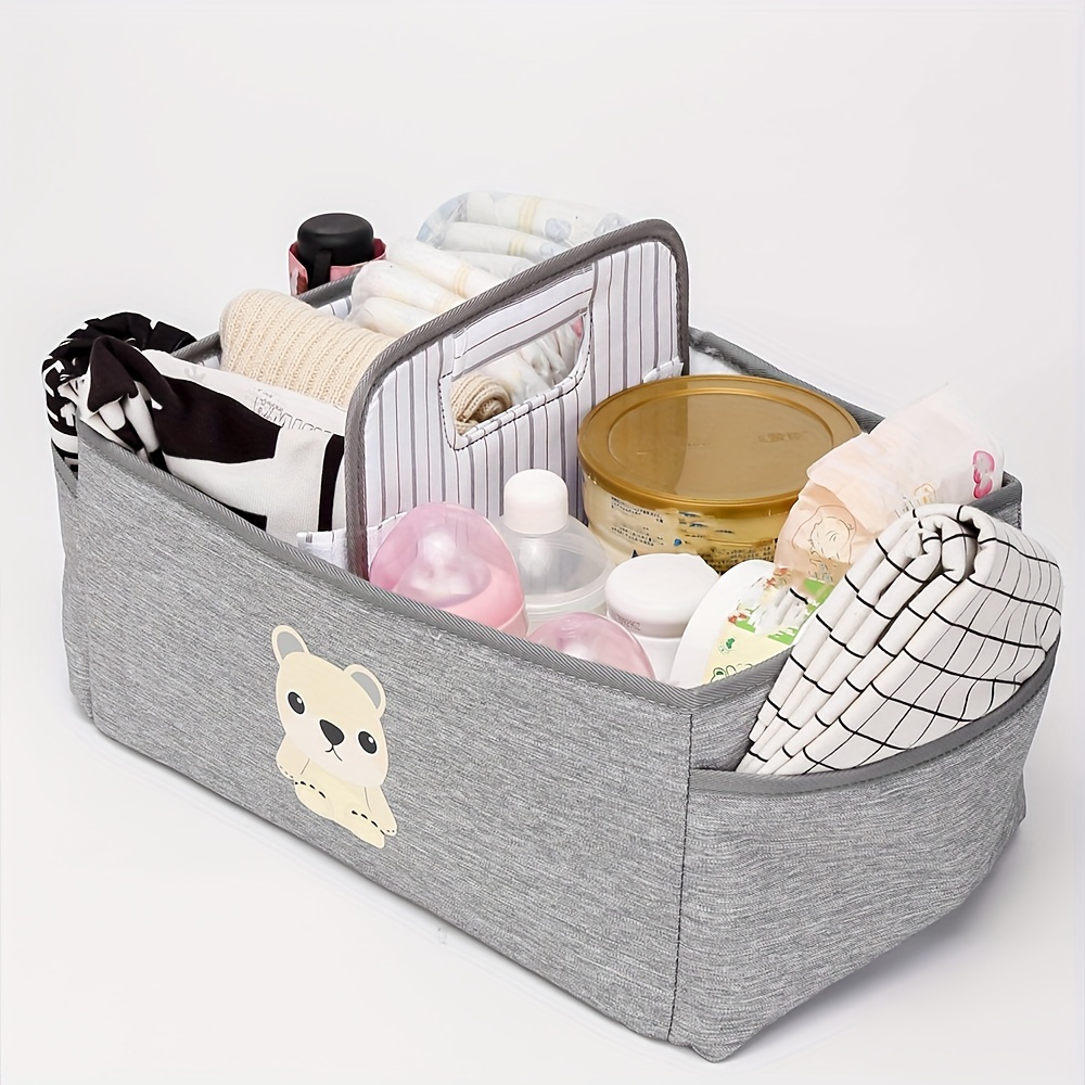Stylish Beige Woven Storage Basket For Baby Diapers - Temu