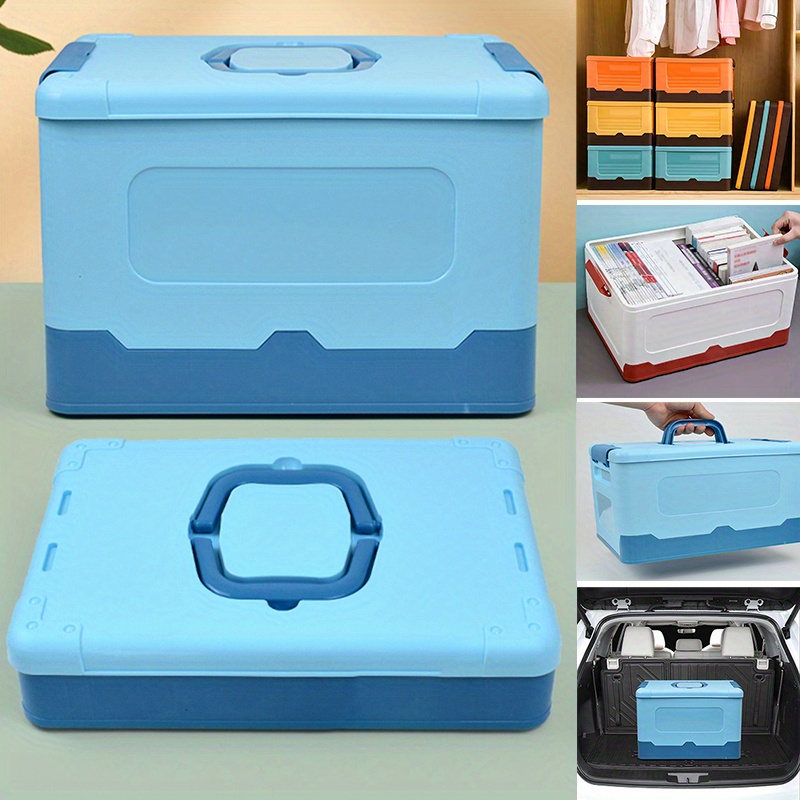 1pc Collapsible Storage Box Crate Transit Storage Of Various Items Outdoor Camping  Folding Storage Case Blue - Home & Kitchen - Temu United Arab Emirates