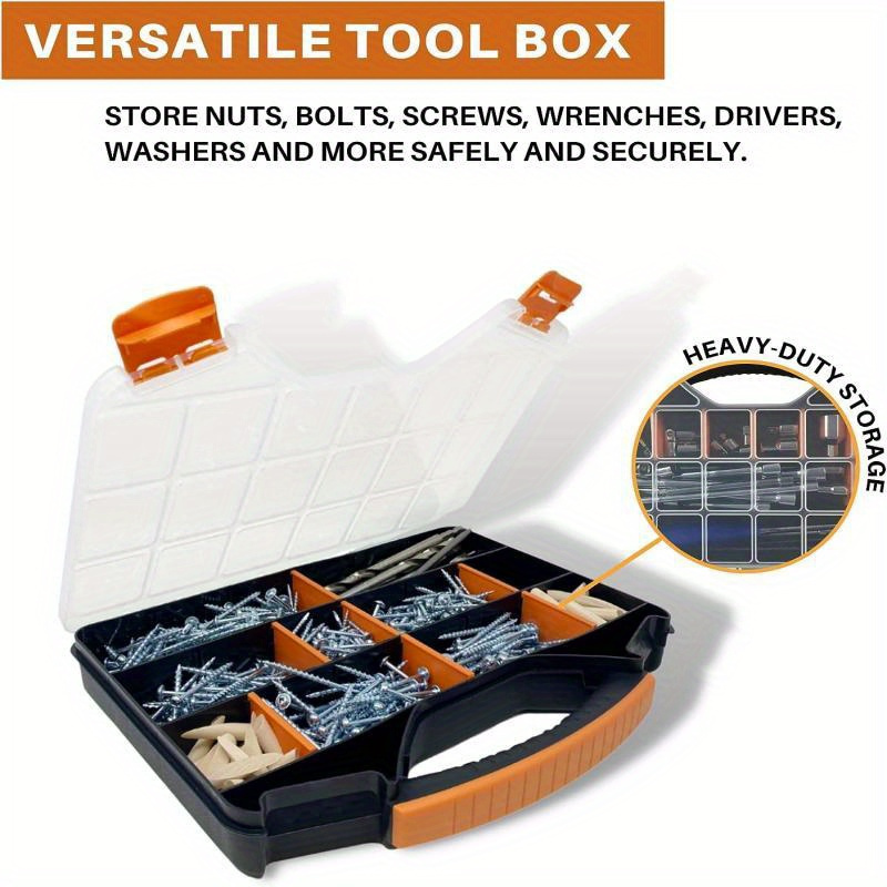 Small Parts Organizer Portable Tool Organizer Handheld Tool Box Organizer Screw Organizer, Size: Large