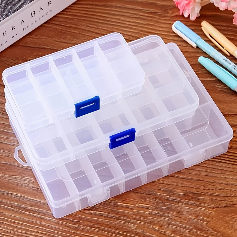 Everything Mary 10 Compartment Plastic Bead Storage Box - 10 Total Storage Spaces- Blue Organizer Storage for Large, Small, Mini, Tiny Beads - Plastic