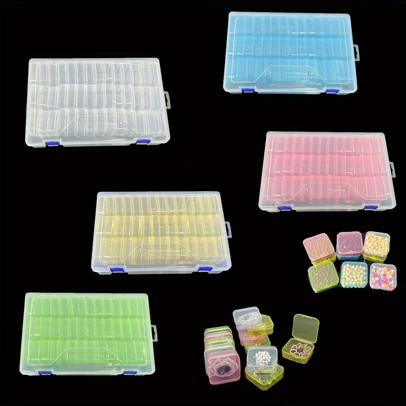 32pcs/set Plastic Transparent Storage Container, Small Bead Organizer,  Sorting Organizer Case, Mini Jewelry Beads Nail Art Hair Accessories  Containers