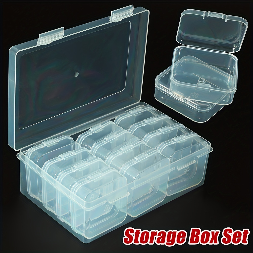 Paquete de 3 cajas de herramientas de doble cara, organizador de  almacenamiento de piezas pequeñas, contenedor portátil de plástico para  aparejos con