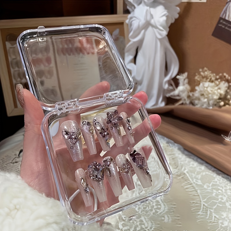 Double sided Transparent Nail Storage Box Portable Beauty - Temu