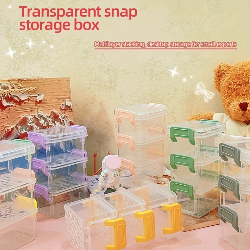 Large Capacity Doll Storage Artifact Stacked Transparent Display Cabinet  Dustproof Figures Plush Bear Cotton Toy Storage Box