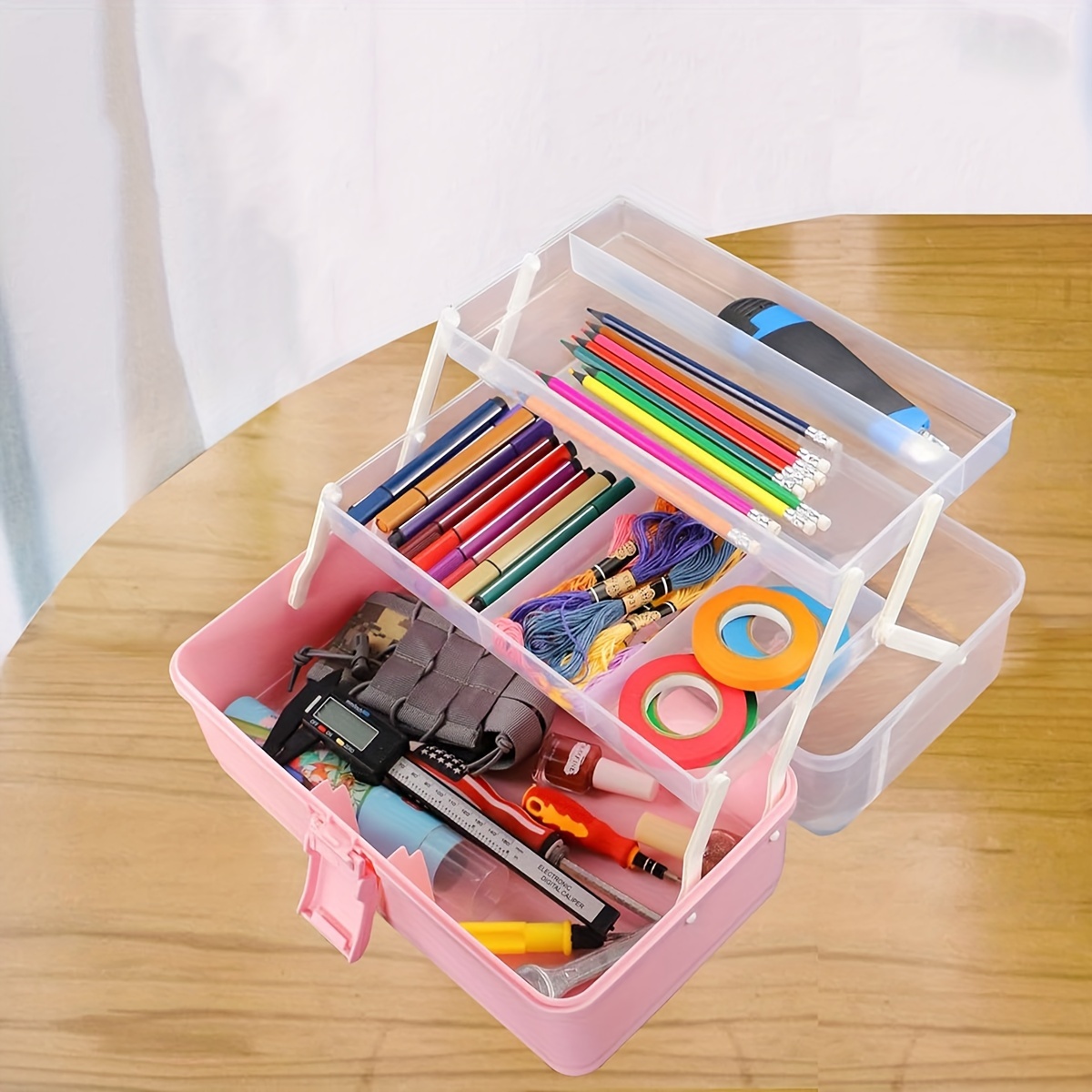Plastic Three-Layer Storage Box Case Desk Organizer Art Tool box For  Painting Tool Stationery Medicine Nail Art Set Art Supplies - AliExpress