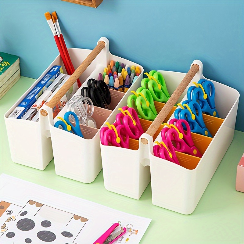 Back School Must : Wooden Handle Storage Box Painting Pens - Temu