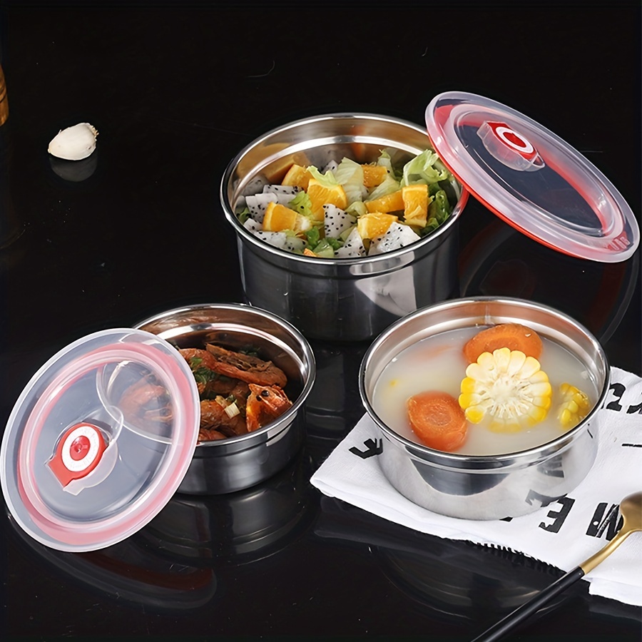 4Pcs Stainless Steel Food Containers Food Sample Boxes Food Storage  Containers for School Canteen 