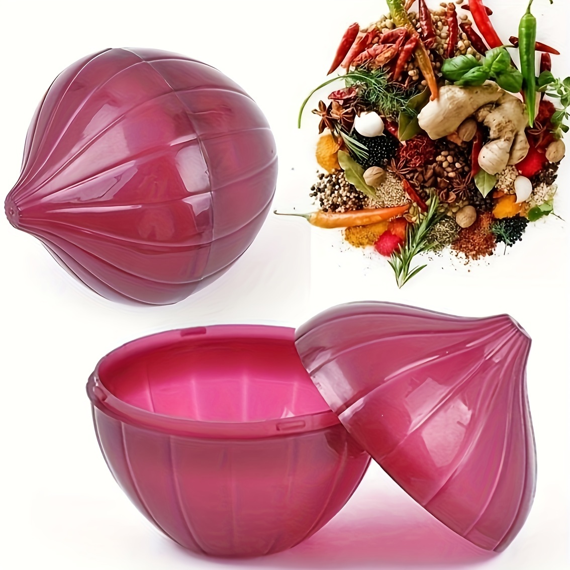  OBANGONG 4 PCS Fruit Vegetable Shaped Savers Onion