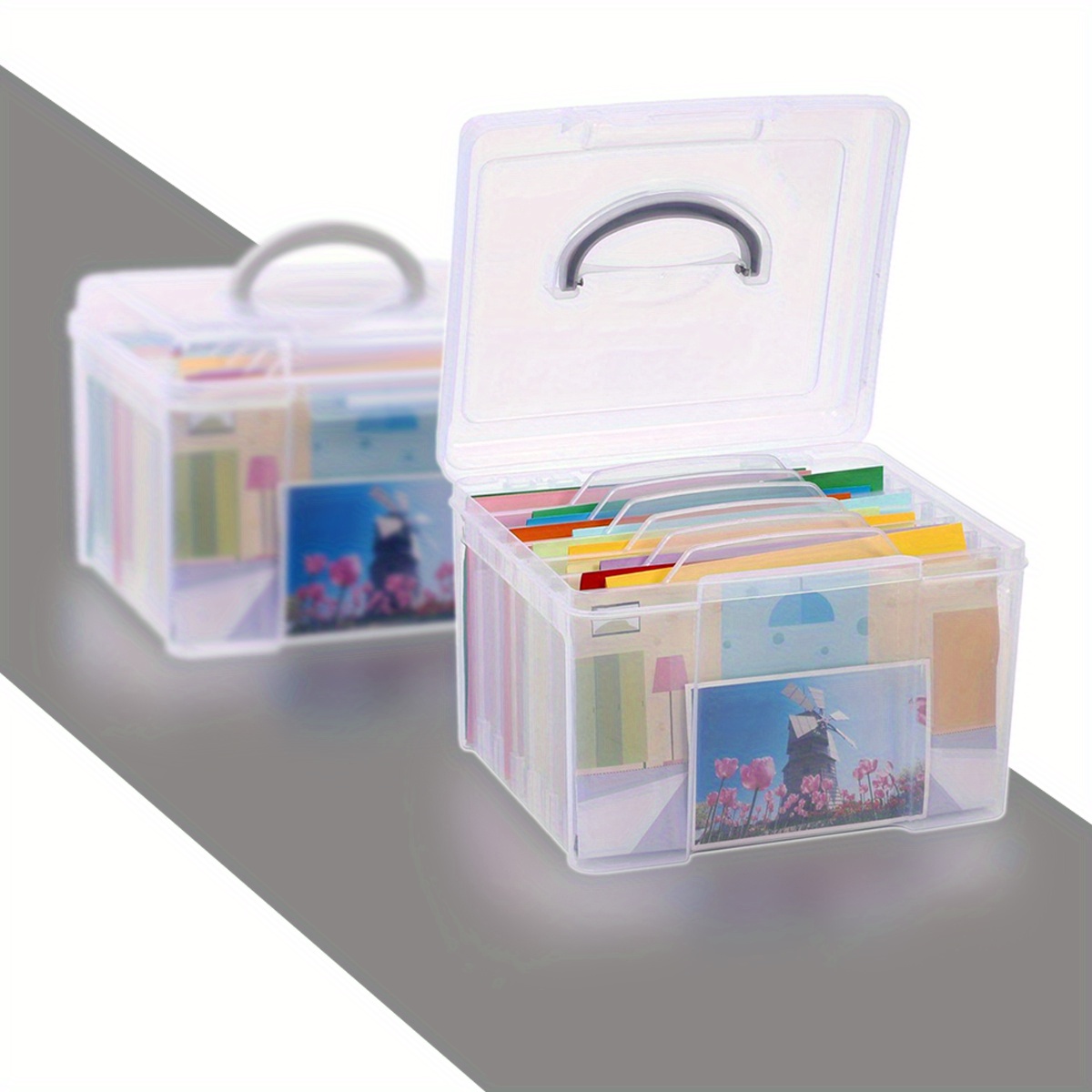 A4 File Project Case Plastic Scrapbook Storage Box Container Clear File  Document Sorting Portable Box Folder Dust-proof Box - AliExpress