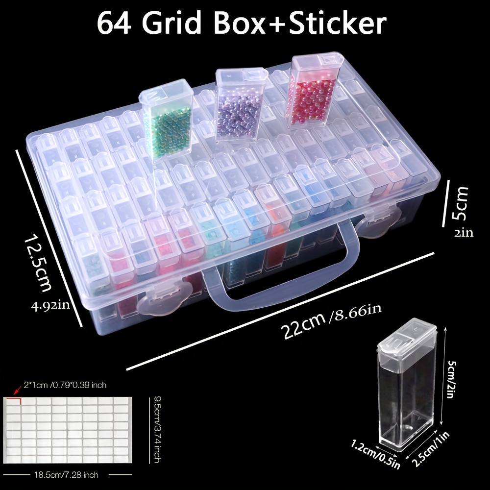 Clear Seed Storage Organizer 64 Slots Grid Box Planting Seed Container With  Label Stickers For Flower