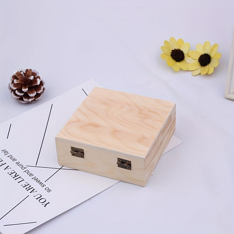 Caja de madera con tapa con bisagras, caja de almacenamiento grande de  madera, caja de recuerdo, caja de madera vintage, cajas de regalo de madera