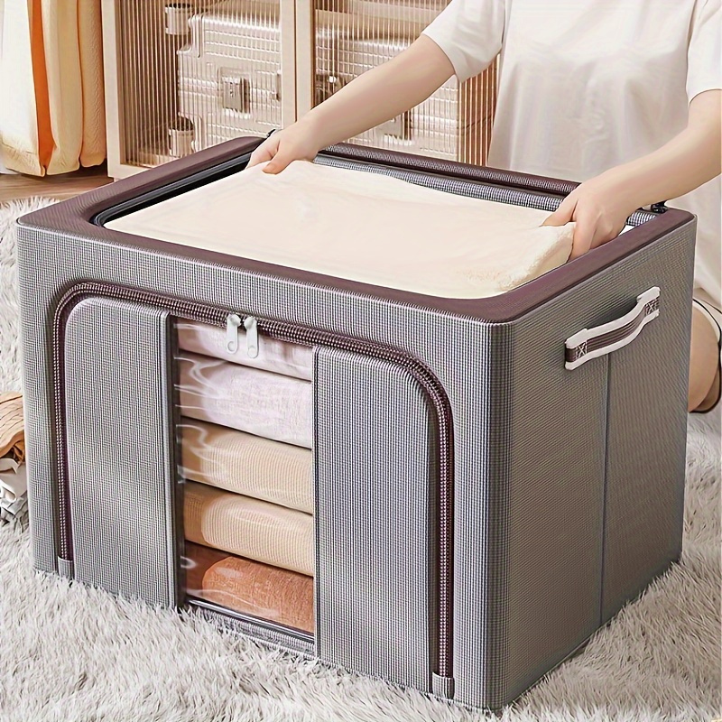 Large Capacity Storage Box Foldable Portable Plastic Clothes - Temu