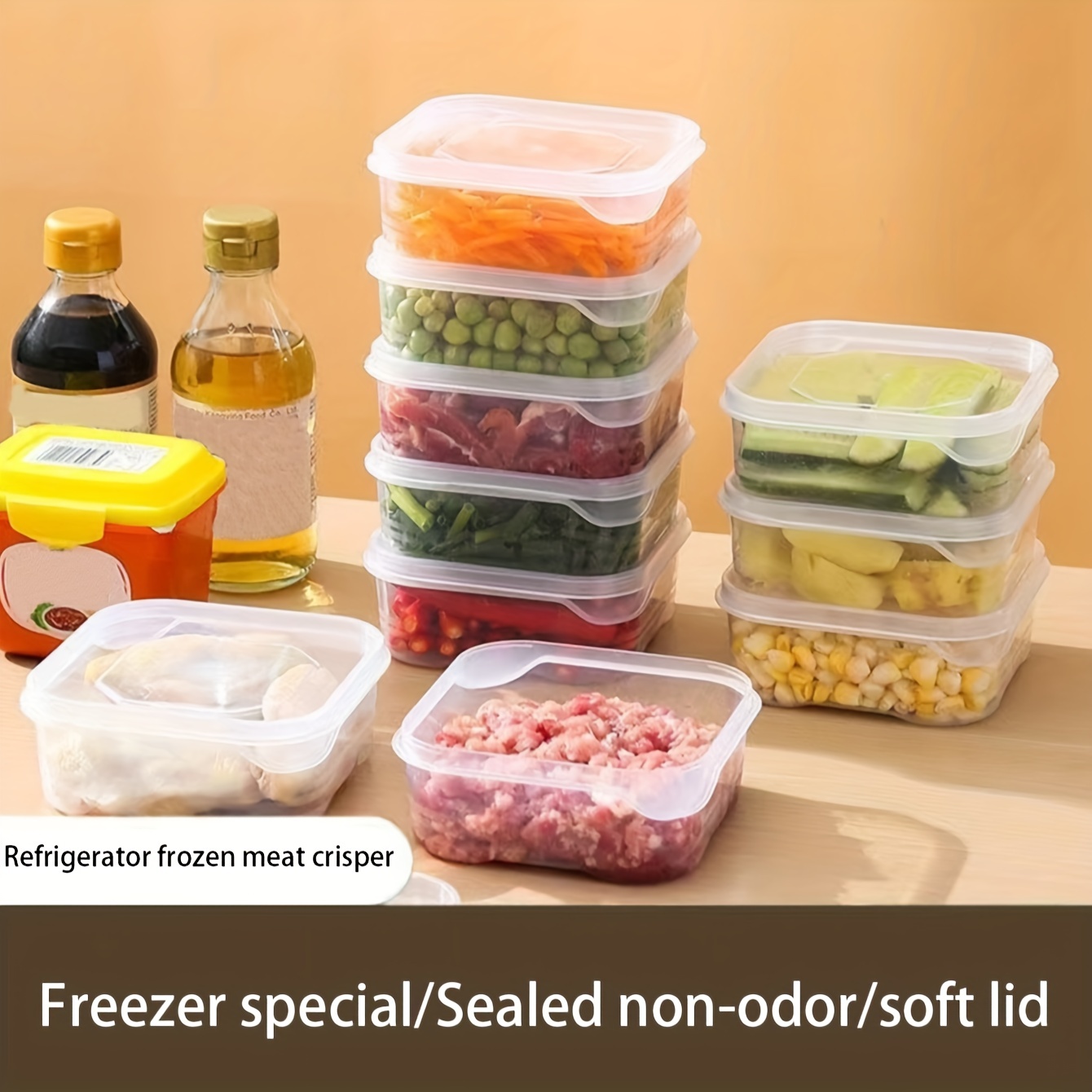 2pcs 350ml Fridge Storage Containers With Lid, White Square Fully-sealed  Design For Preserving Freshness And Organizing Small Items In Refrigerator