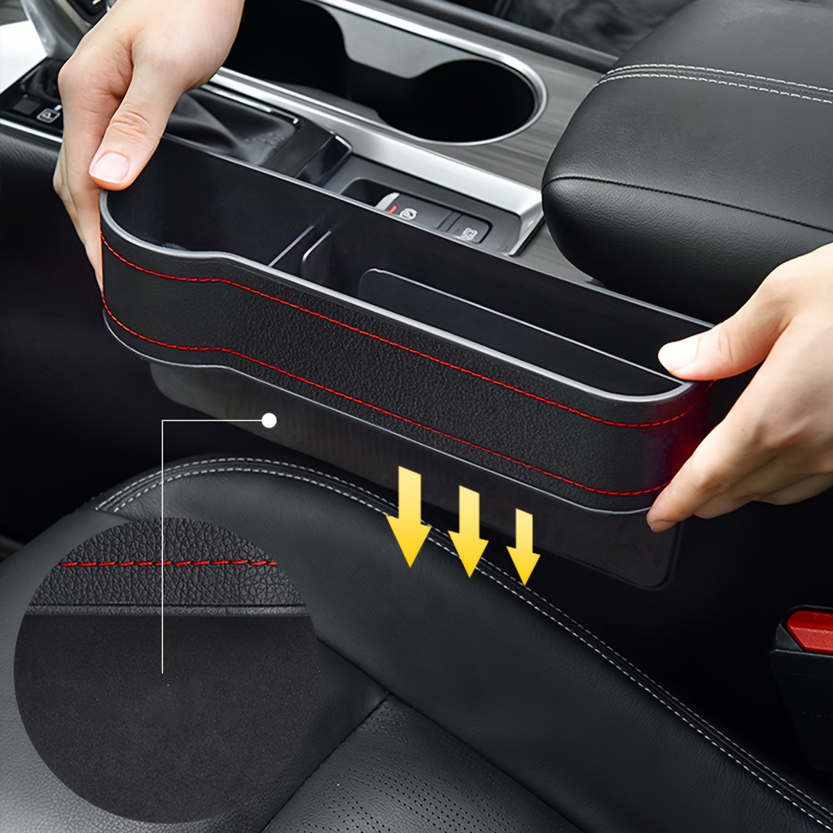 2 Arten Autositz-Lücken-Aufbewahrungsbox, wasserdichtes Leder