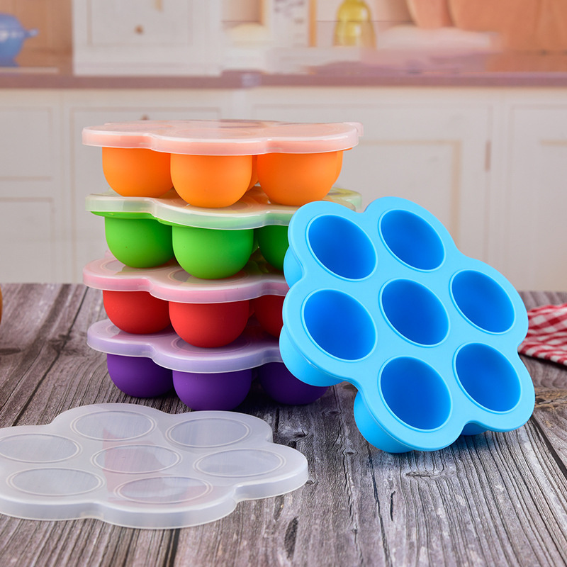Silicone Soup Containers With Lid Ice Cup Tray Super Cubes Food Storage  Freezer Containers 4 Cubes For Sauce Meal Prep Red 1pc