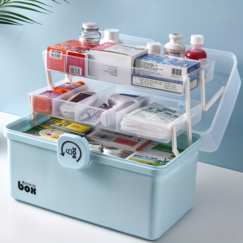 Large Capacity Medicine Storage Box Transparent Portable Vitamin Pills  Organizer First Aid Kit Drawer Type Household Medical Box