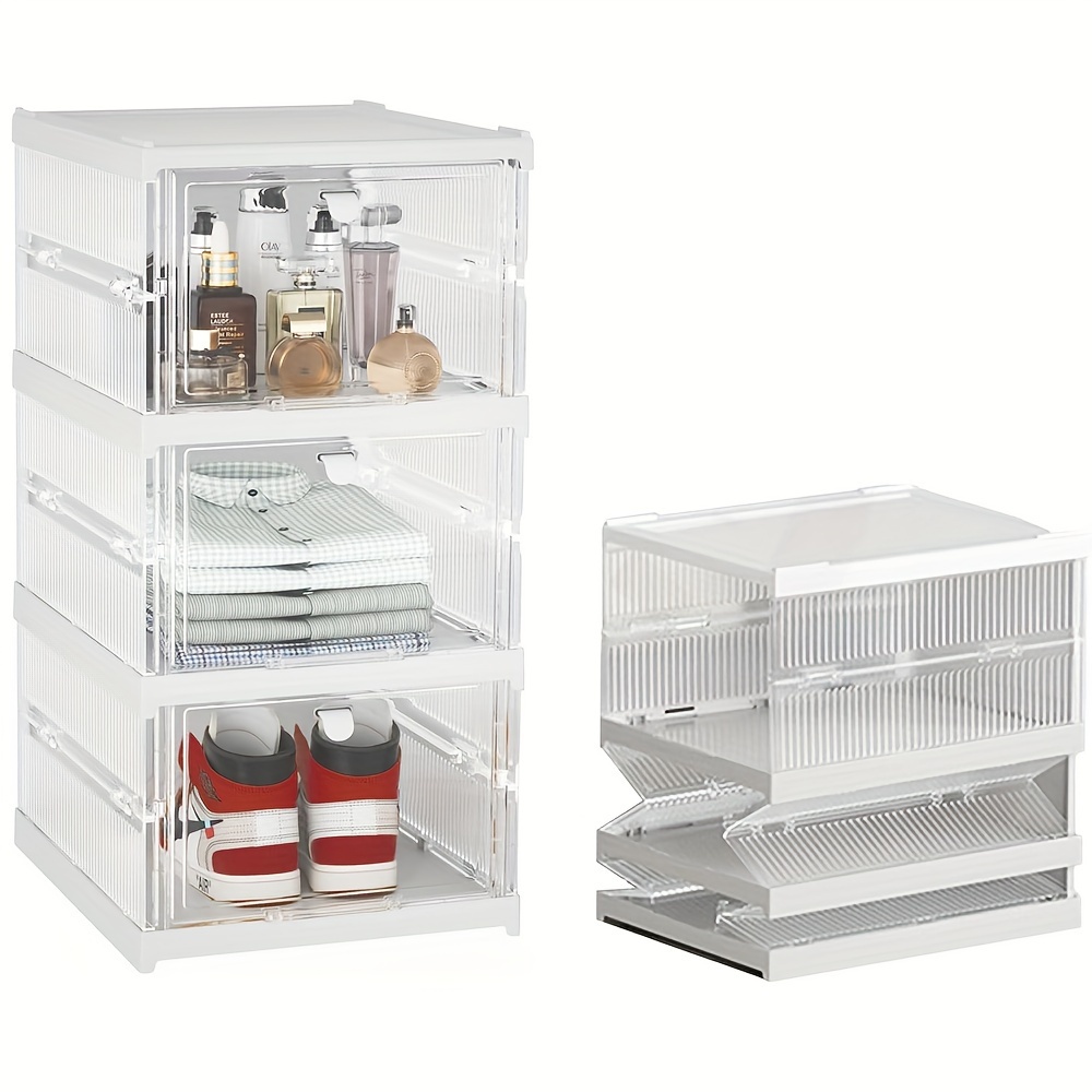 Clear Stackable Plastic Storage Bins Magnetic Attraction - Temu