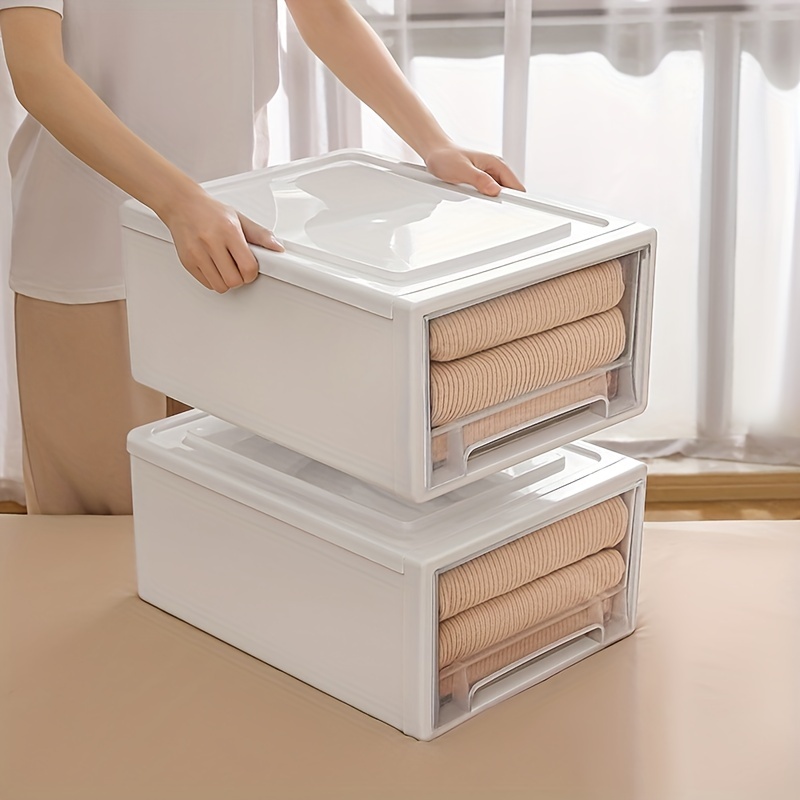 Clear Plastic Drawer Storage Basket, Stackable Organizer Box, Perfect For  Cabinets, Bathroom, Office, Fridge, Desks, Shelves, Cupboards,dressers  Storage And Organization - Temu