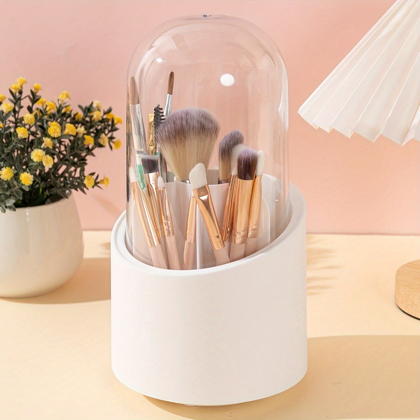 Nail Brush Holder Rotating Storage Box Multifunctional Dust Brush Tweezers  Desktop Organizing Tool for Simple Nail Salons - AliExpress