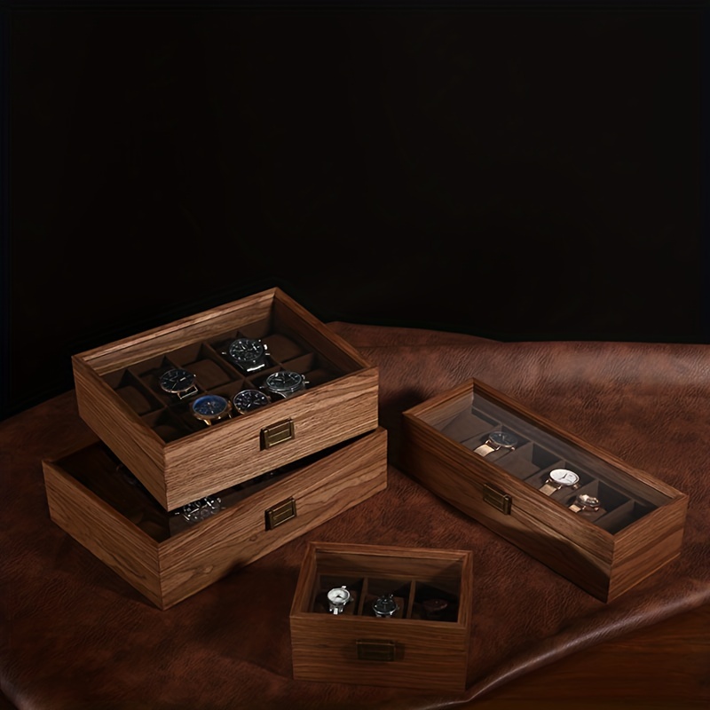 Solid Espresso (Brown) Wood Watch Box - 6 Slot