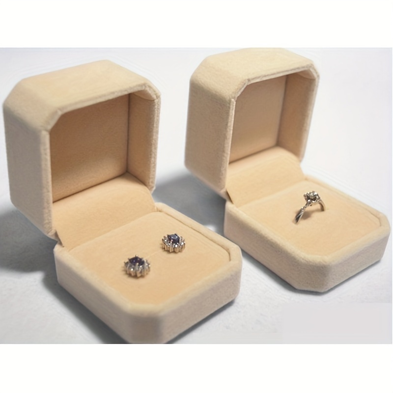 1pc/5pcs Minimalist White Lychee Style Earring Storage Jewelry Box Heaven  And Earth Lid Earring Jewelry Box Lovers Necklace Ring Box