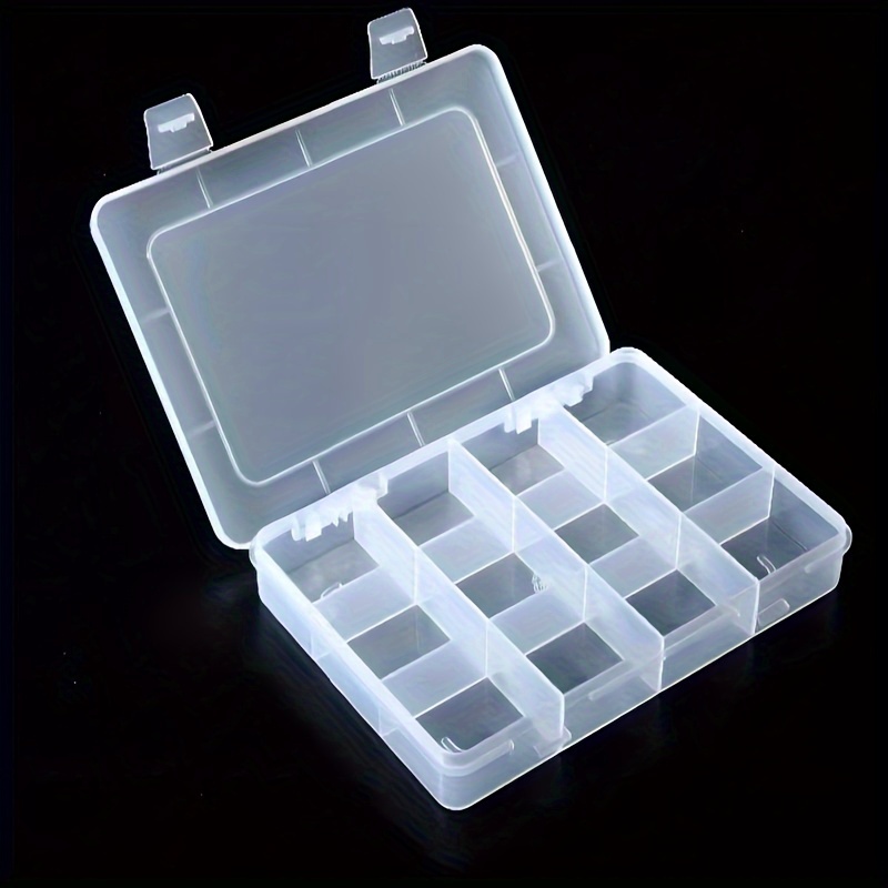 Caja de plástico pequeña translúcida, juego de 8 piezas de 8 colores,  hebilla de bloqueo con tapa, caja de almacenamiento de escritorio de  joyería