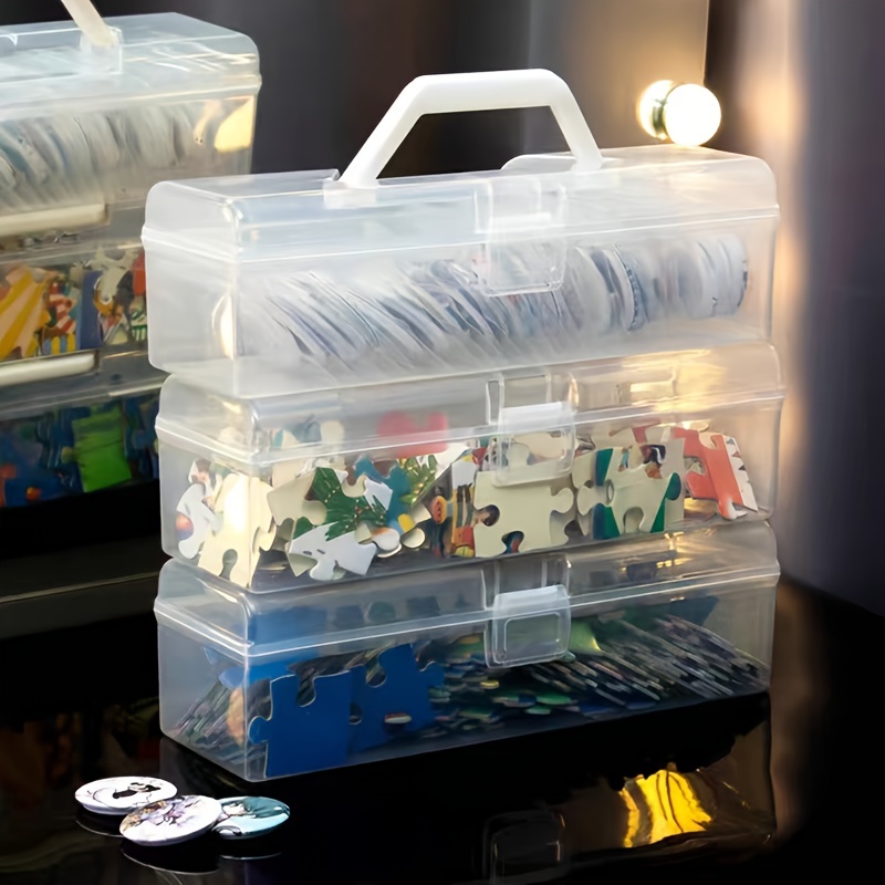 Transparent Puzzle Storage Box Multi functional - Temu