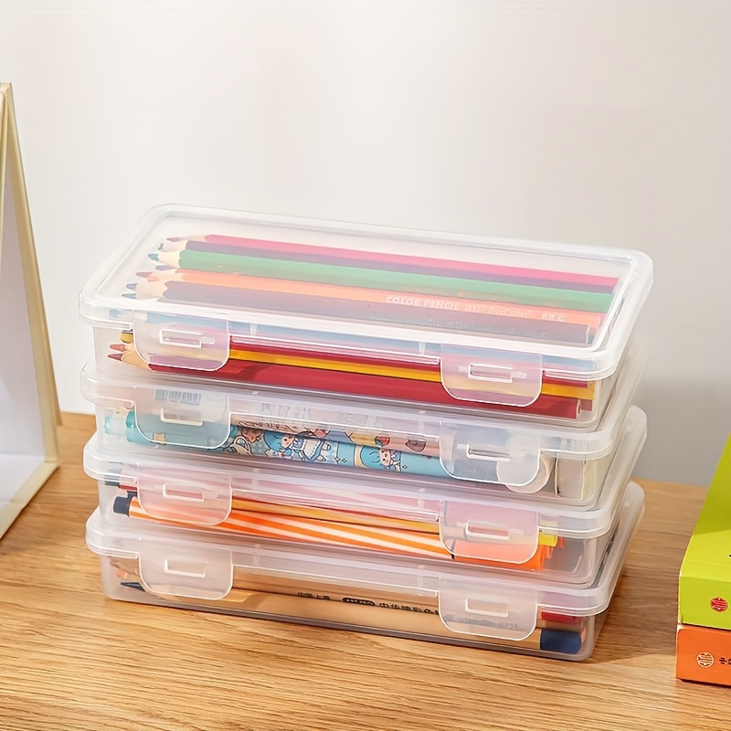 Crayon Box Storage Containers - Clear Crayon Case - Plastic Crayon Boxes  for Kids - Snap Closure - 1 Pack - The Craft Shop, Inc.