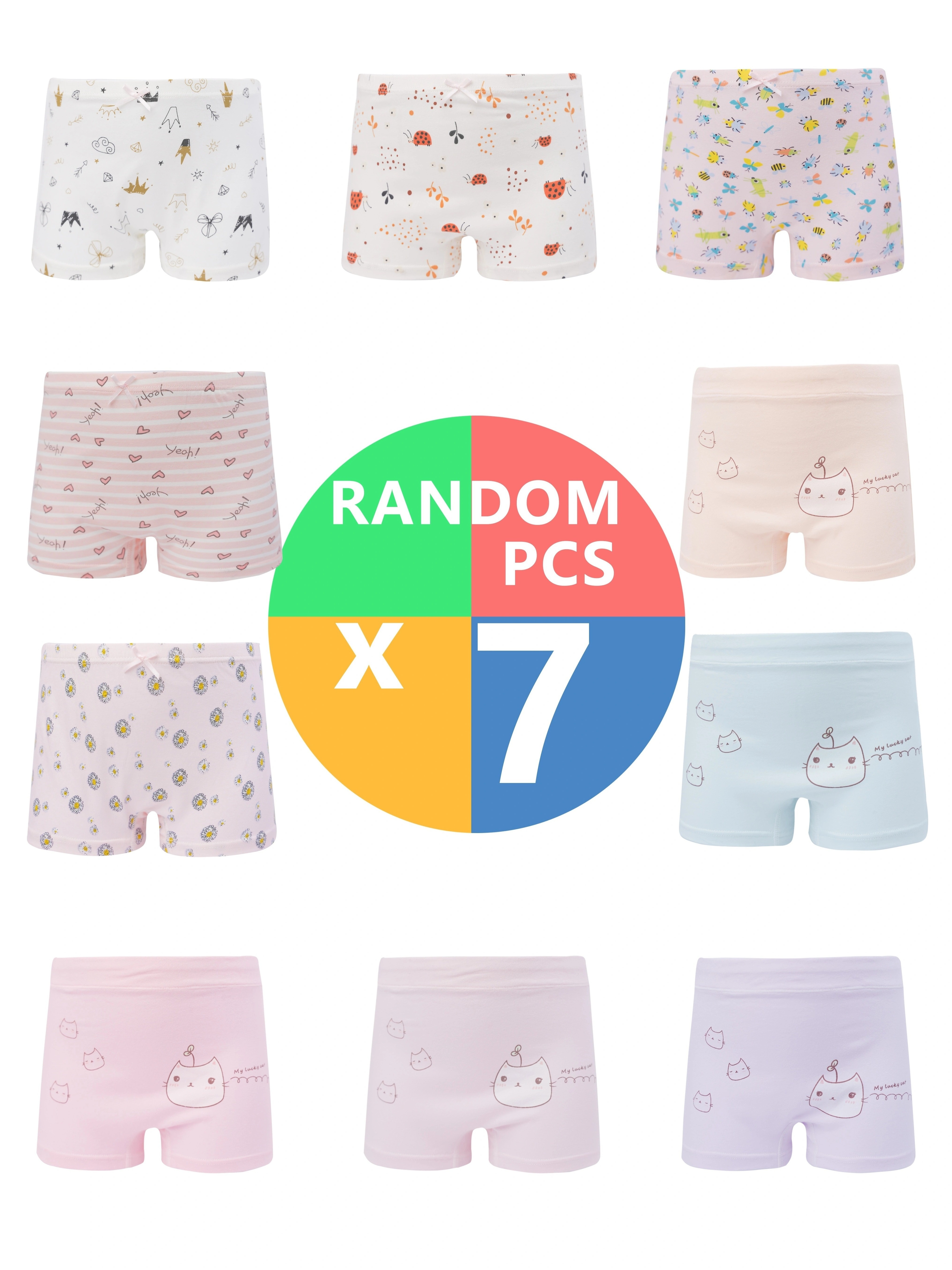 2-12 Years Kids Random One Cartoon Boxer Briefs Shorts