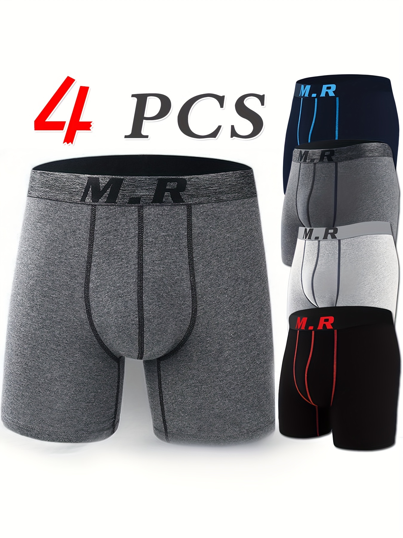 4pcs Cotton Men s Underwear Set Lengthened Anti wear Comfortable Breathable Sports Boxer Briefs Underwear Set