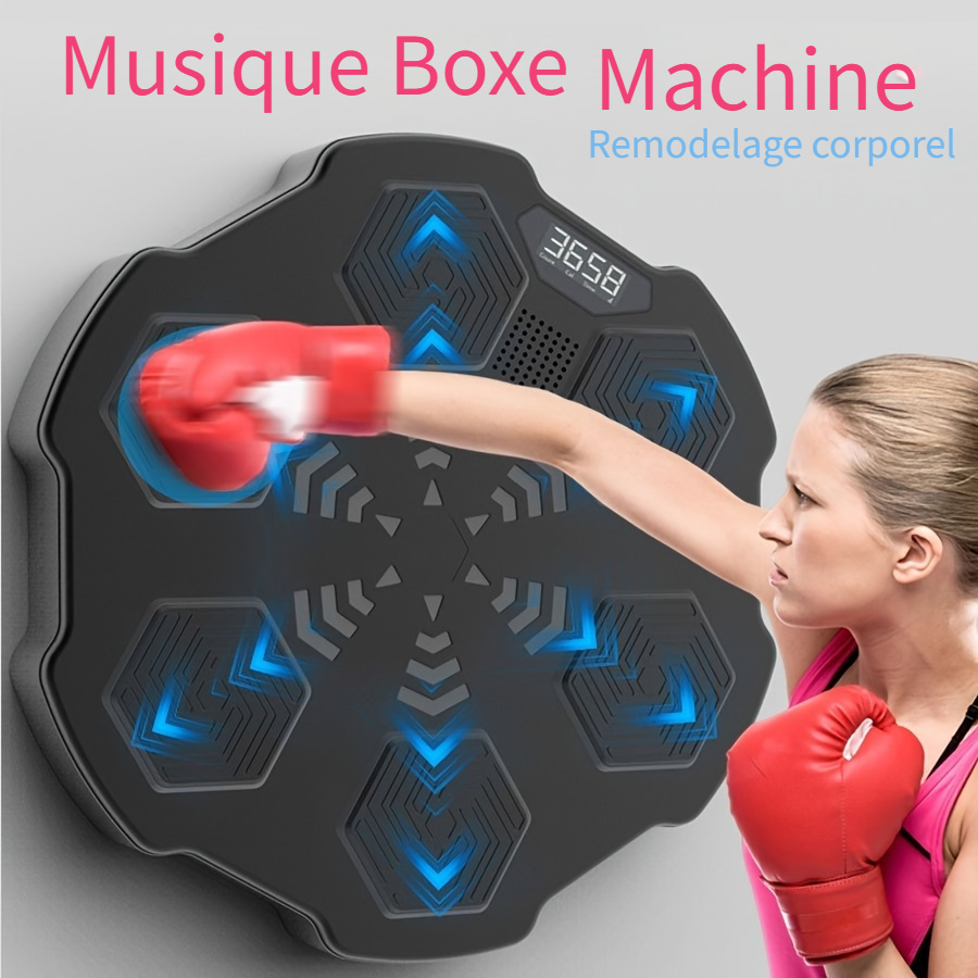 Machine de boxe musicale fixée au mur, équipement de boxe intelligent