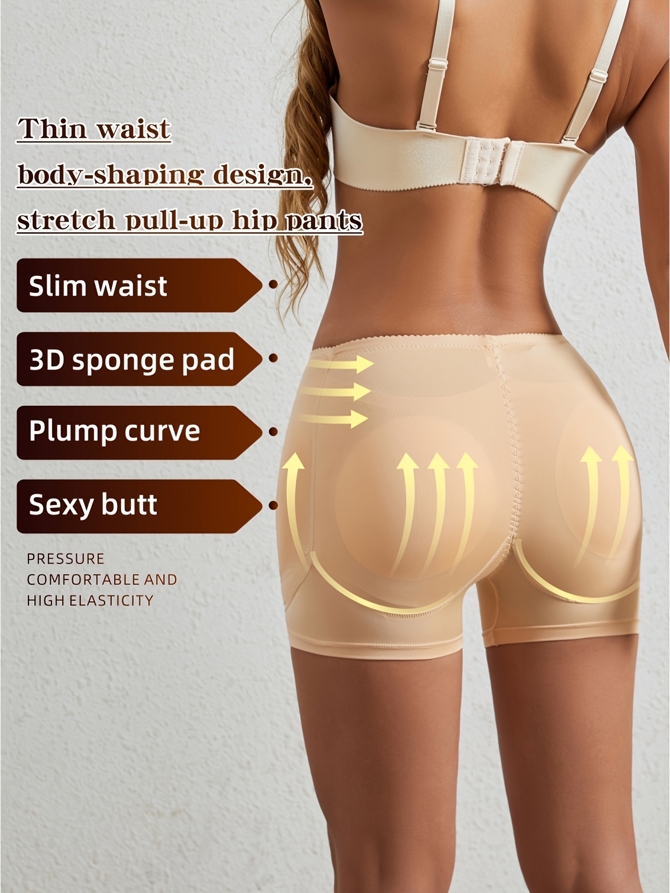Thicken Padded Butt Lifter Bodysuit Plump hips Sponge Pads Waist